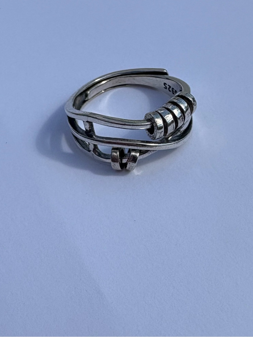 Silver Adjustable Fidget Ring - Picture 2 of 2